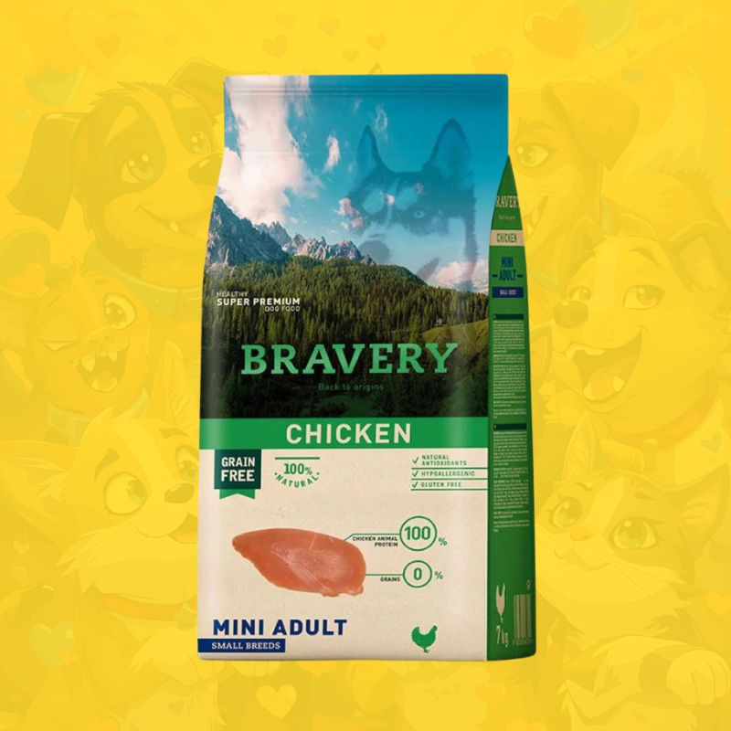 Bravery perro adulto mini chicken 2kg