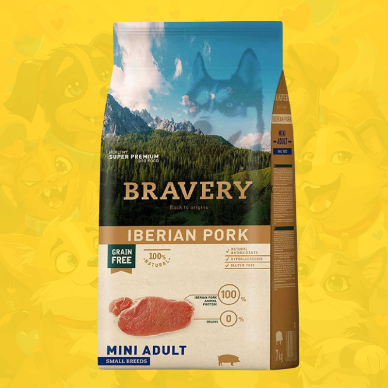 Bravery perro mini adulto iberian pork 2kg